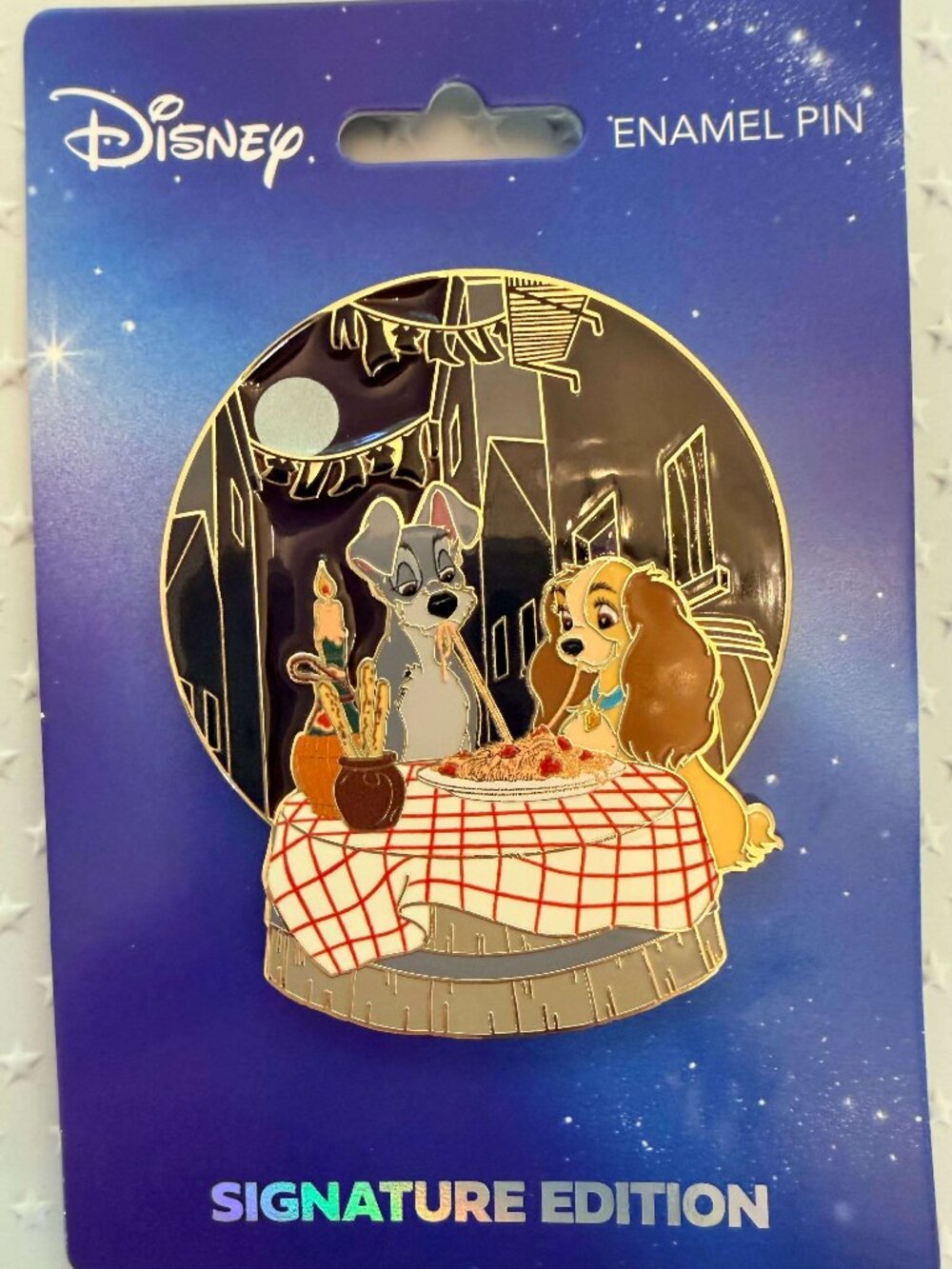 Lady and the Tramp Bella Notte Jumbo PALM Disney Pin Signature Edition LE 500